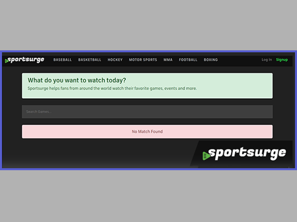 sportsurge homepage 
