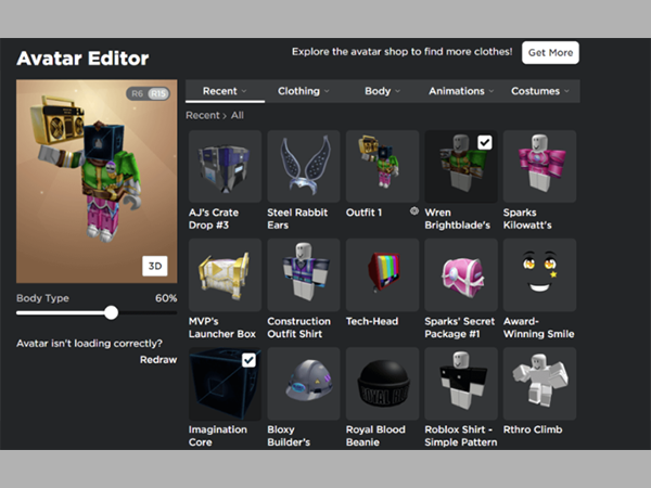 Roblox Avatar Editor