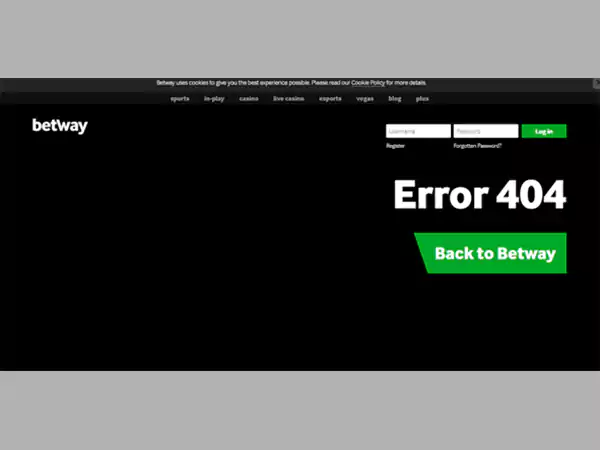 Betway Site Down/error 404